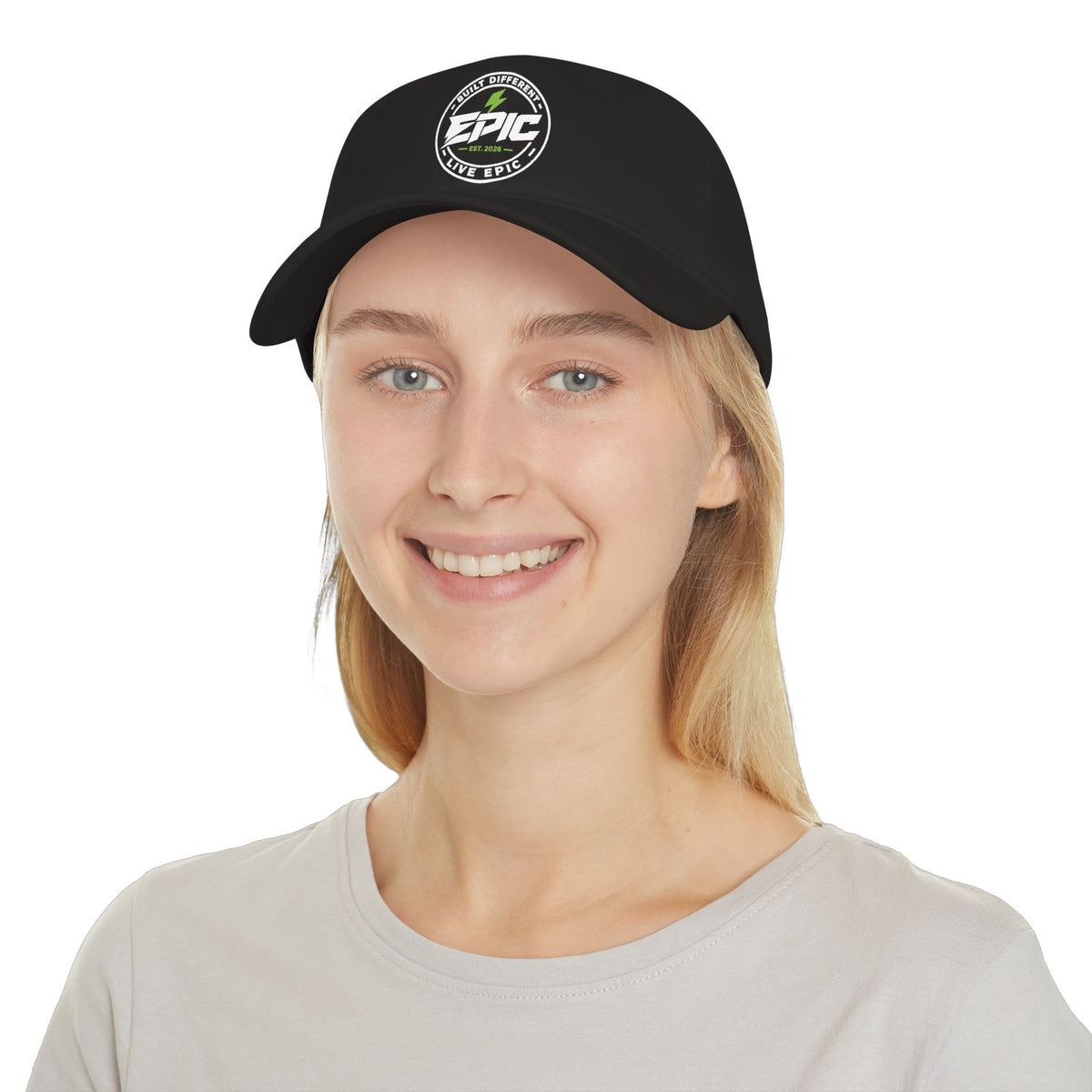 Ember Bolt Baseball Cap — White Energy Logo Low-Profile Hat