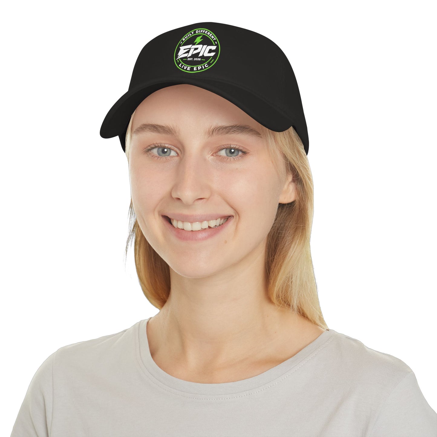Ember Bolt Baseball Cap — Brand Neon Green Energy Logo Low-Profile Hat