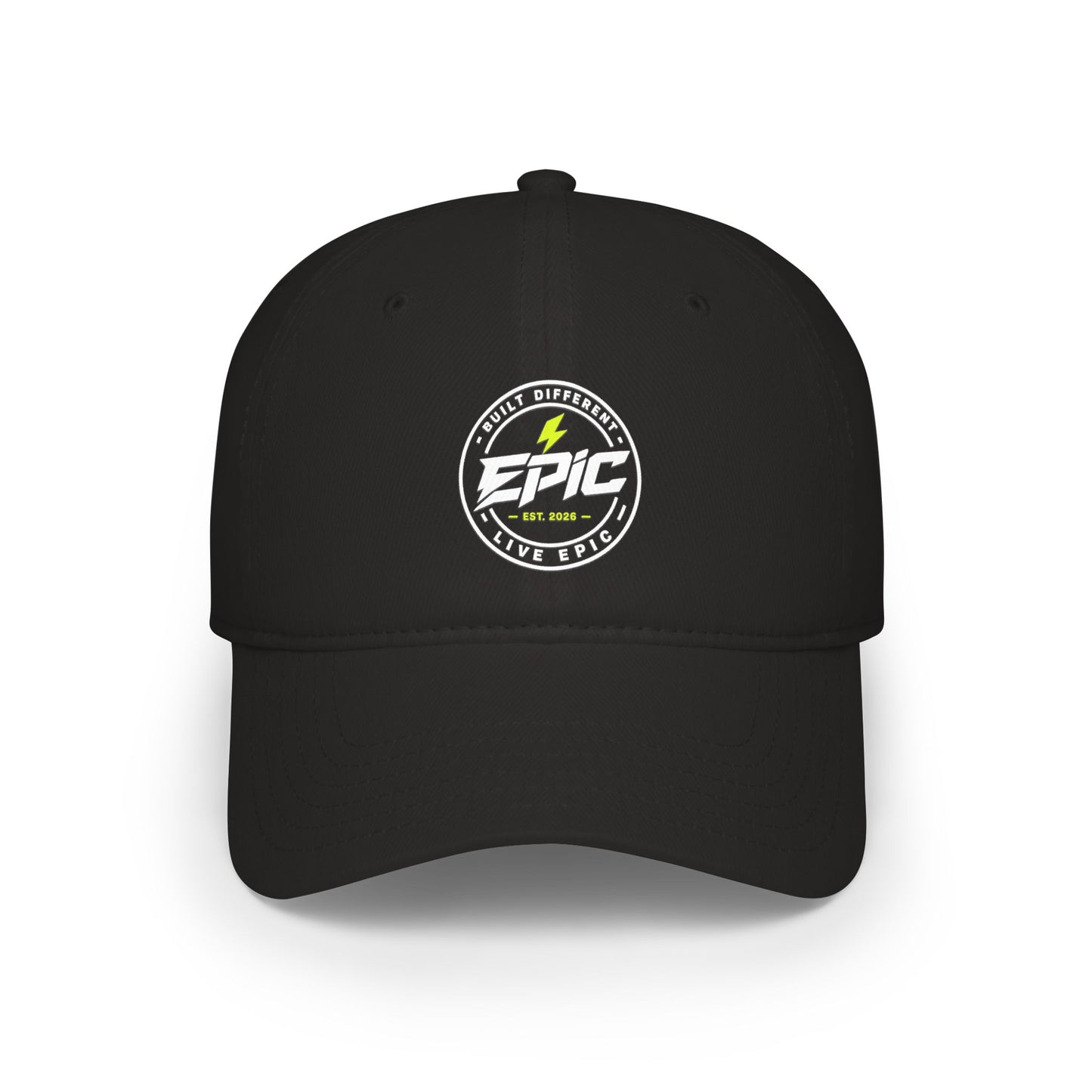 Ember Bolt Baseball Cap — White Energy Logo Low-Profile Hat