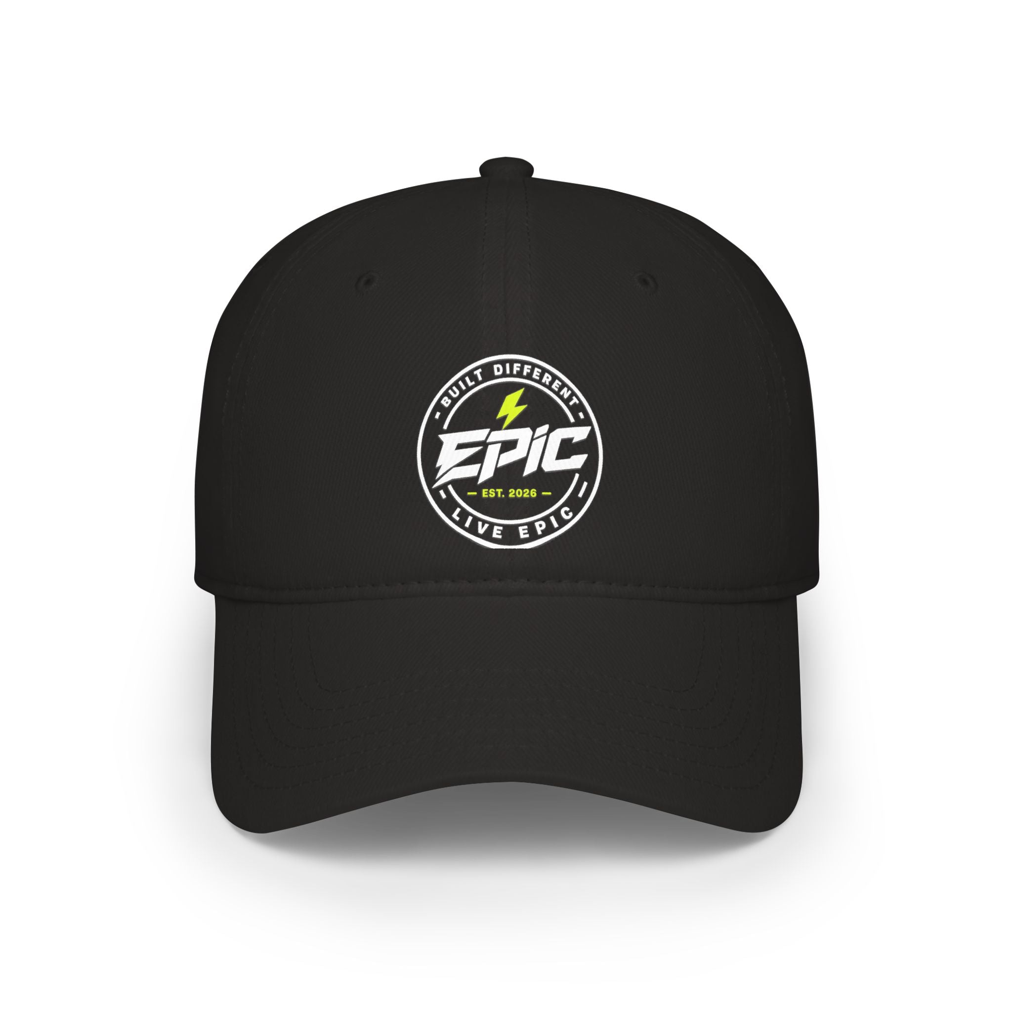 Ember Bolt Baseball Cap — Neon Green Energy Logo Low-Profile Hat