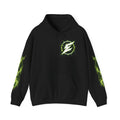 Epic Lightning Hoodie – 'EPIC' Logo Black Hooded Sweatshirt with Neon Green Lightning Sleeves