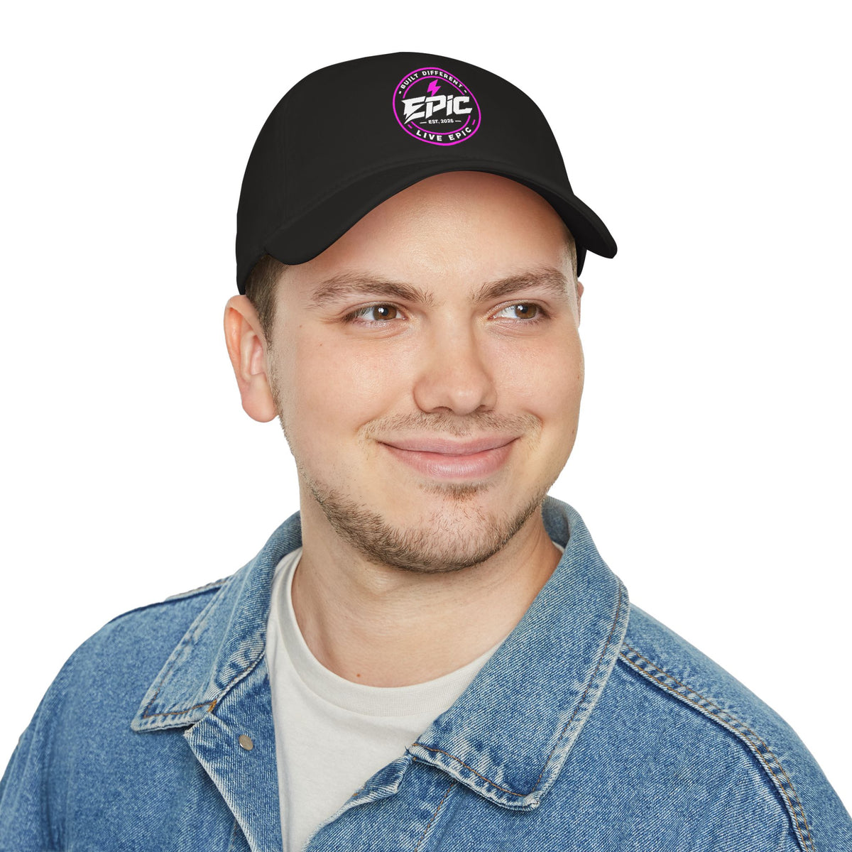 Ember Bolt Baseball Cap — Brand Neon Pink Energy Logo Low-Profile Hat
