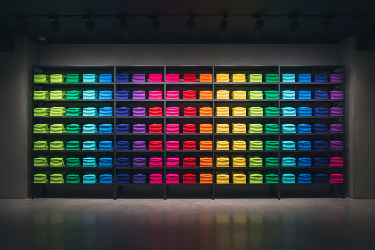 Colorful Shirt Showcase Wall